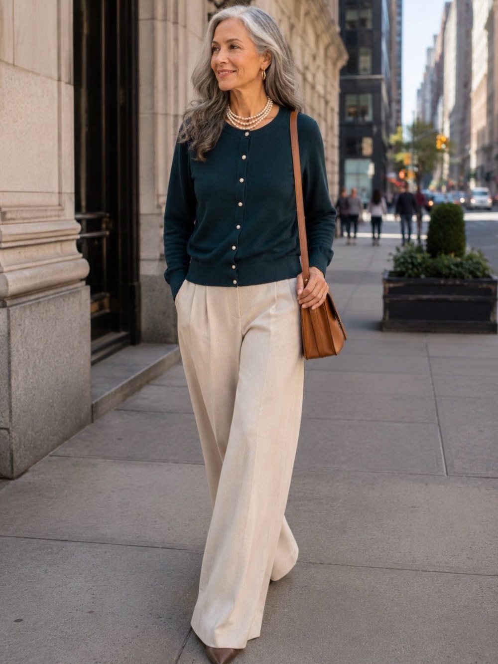 Grace Dark Teal Button-Front Cardigan